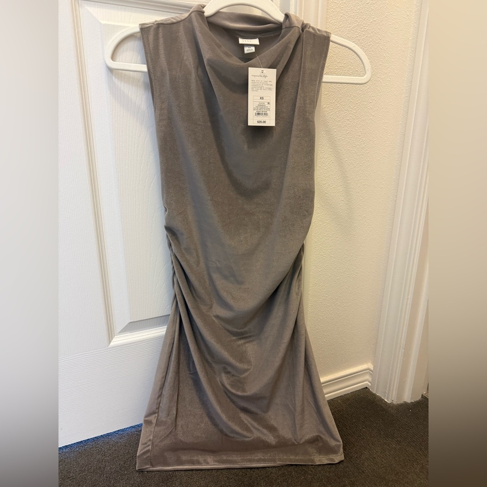 Cinched Velvet Mini Dress